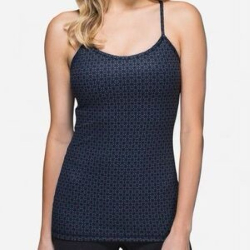 Lululemon Blue and Black Patterned Tank Top size S
